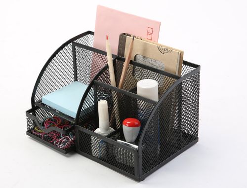 Organizador de secretaria q-connect metalico curvo preto com 5 departamentos 220x140x130 mm , Q-connect , 153571 , 5705831172951